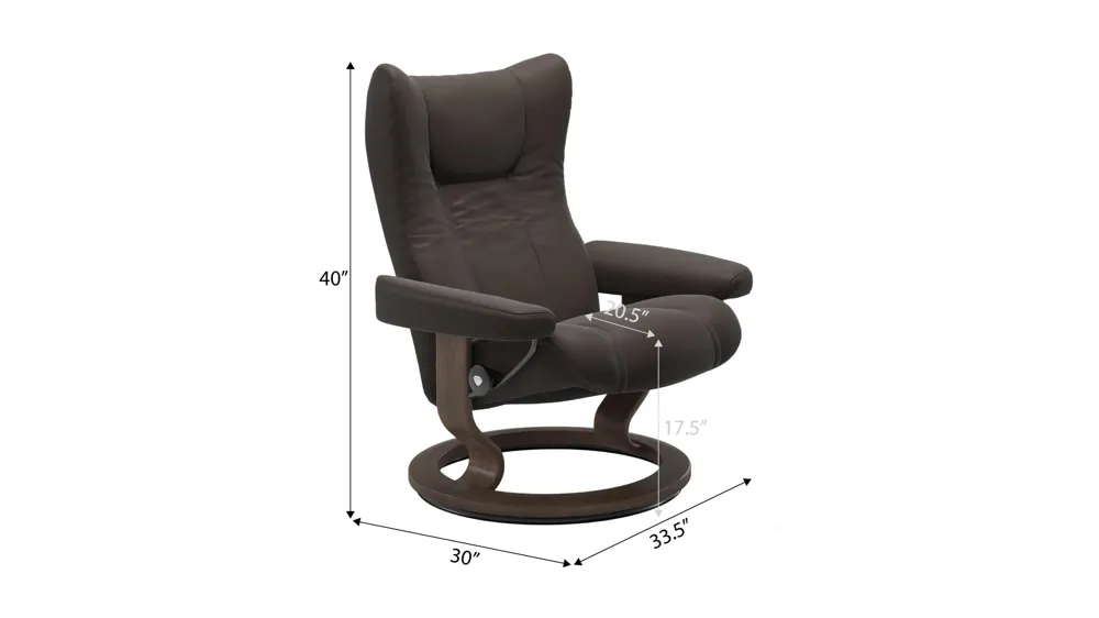 Wing Large Classic Recliner Dimensions