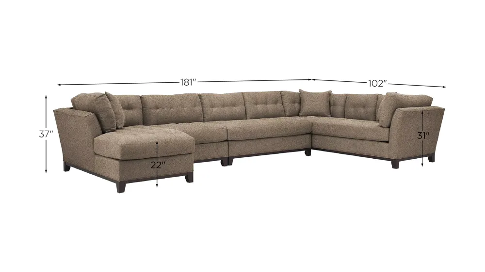 Cityscape 4-pc. Sectional Dimensions