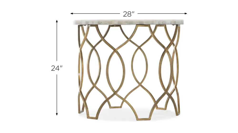 Melange Corrina Round Lamp Table Dimensions