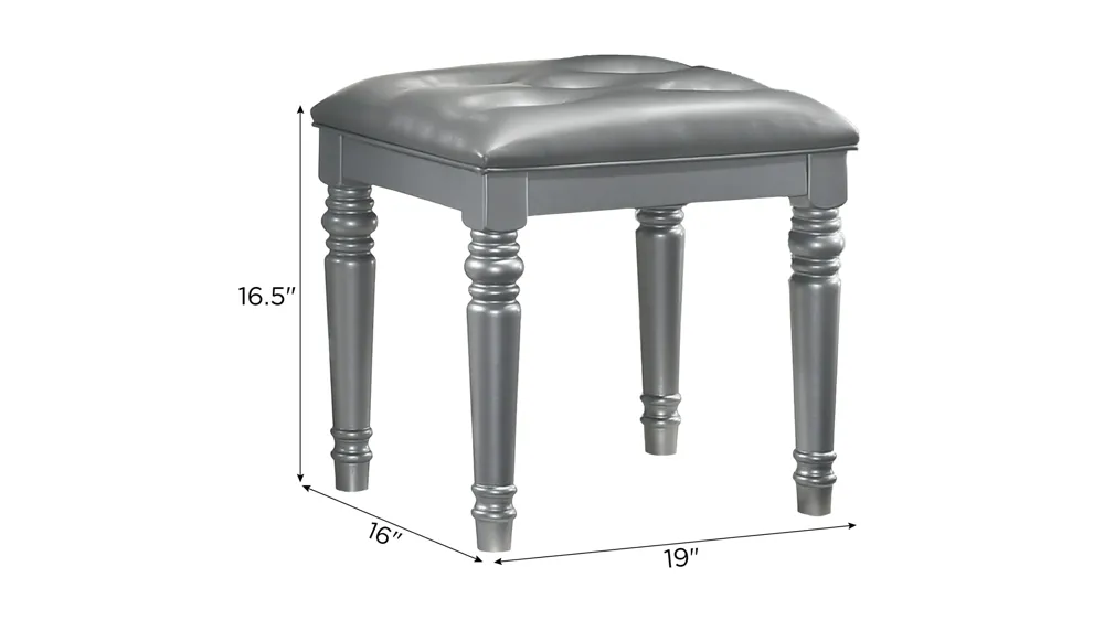 Valentino Upholstered Vanity Stool Dimensions