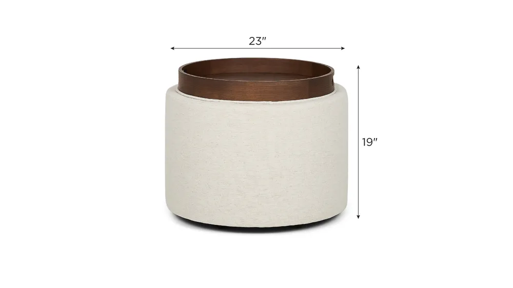 Uno Round Storage Ottoman Dimensions