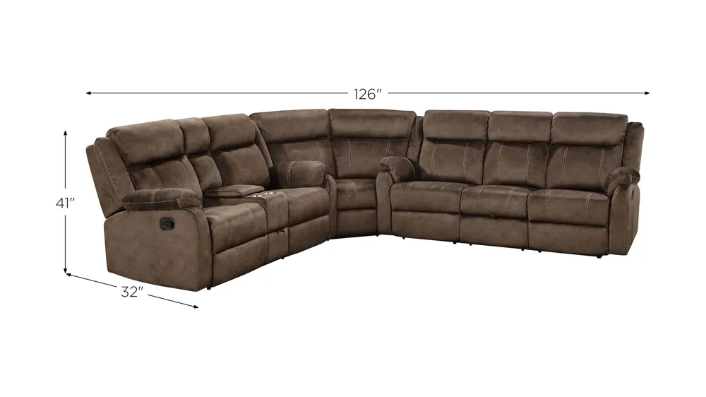 Simpson Reclining Sectional Coffee With Drop Down Table And Drawer Dimensions