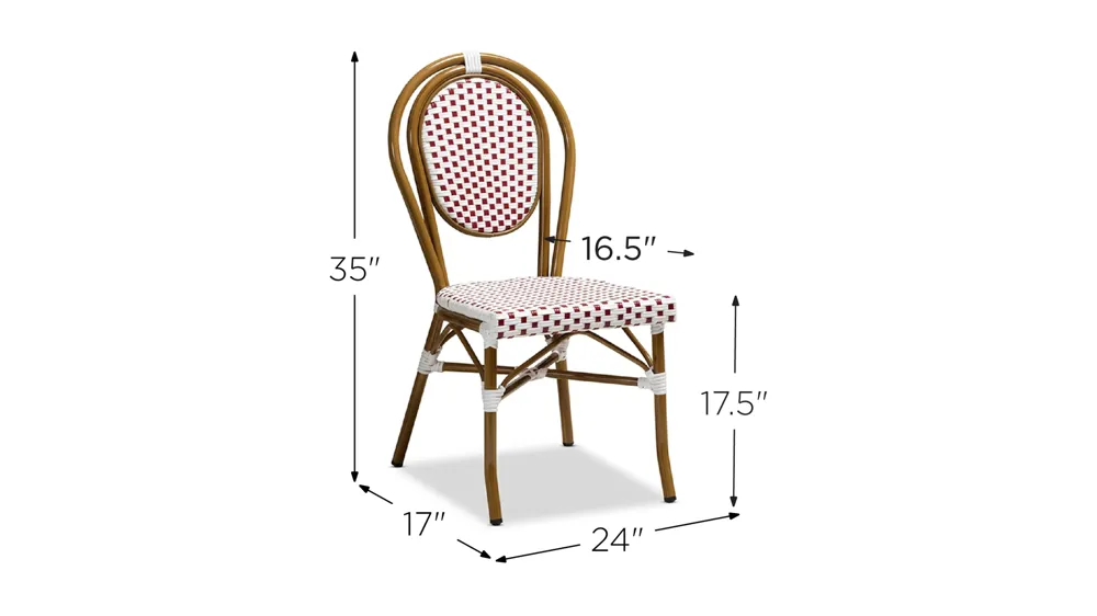 Gauthier Outdoor Stackable Bistro Dining Chair Dimensions
