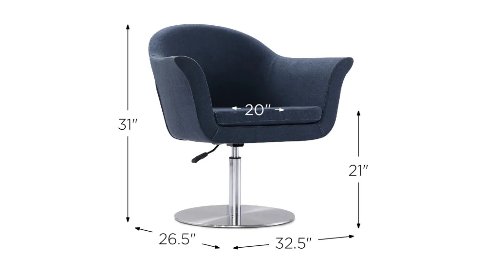 Voyager Swivel Adjustable Accent Chair Dimensions