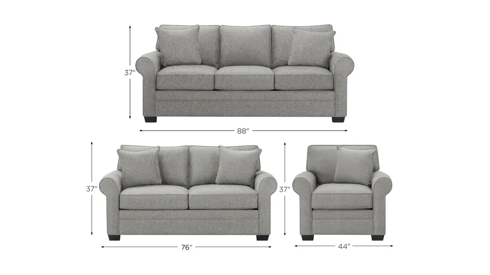 Wellsley Living Room Set Dimensions