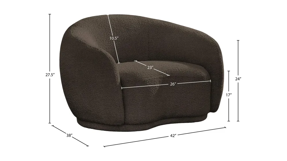 Hyde Boucle Fabric Chair Dimensions
