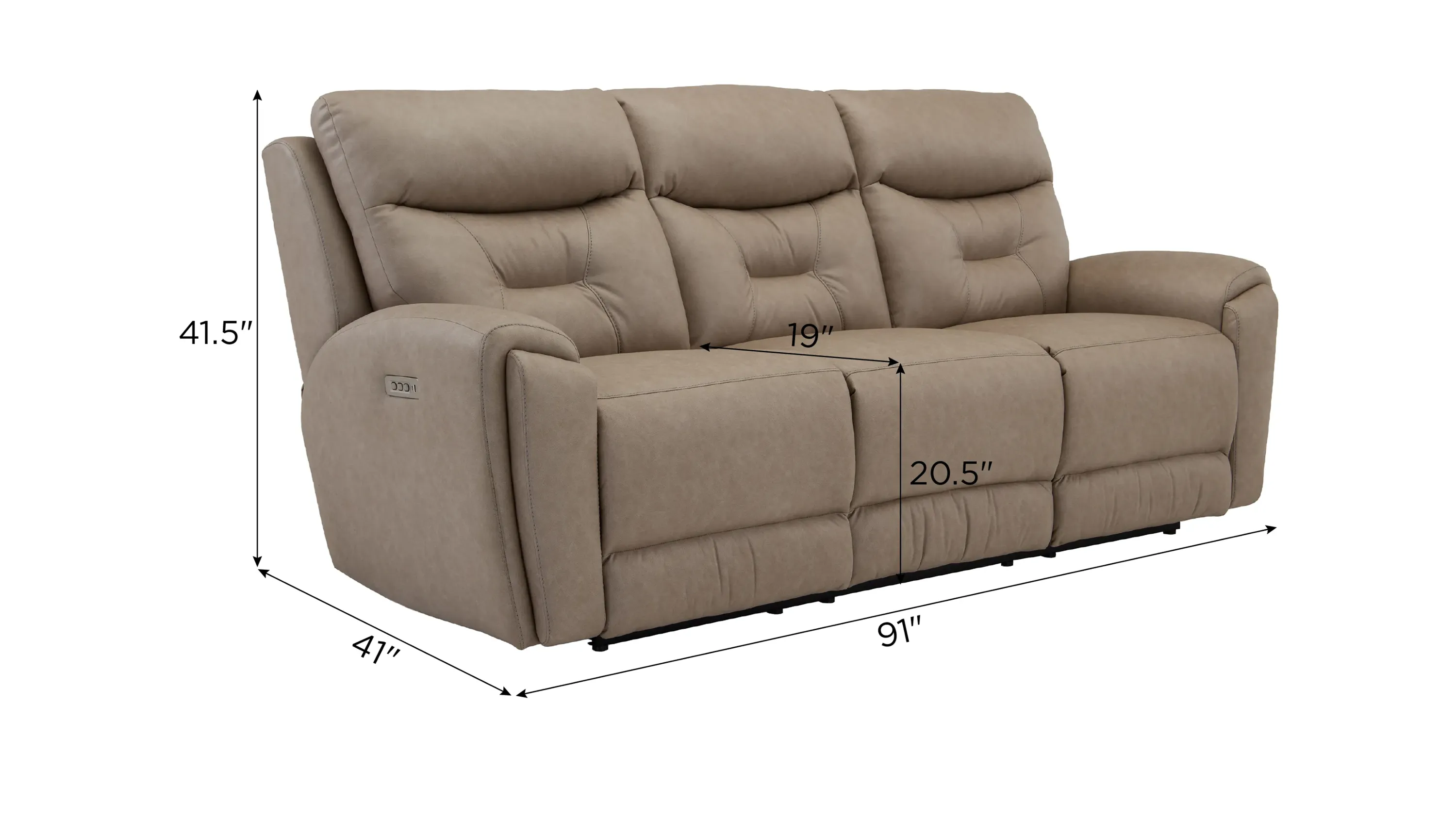 Bryson Zero Gravity Triple Power Sofa | Raymour & Flanigan