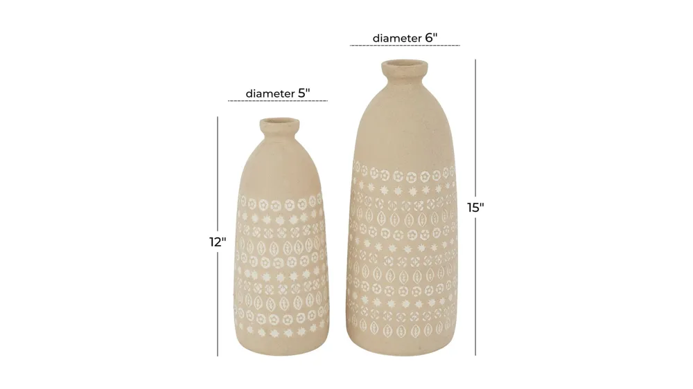 Ivy Collection Salyndas Vase Set of 2 Dimensions