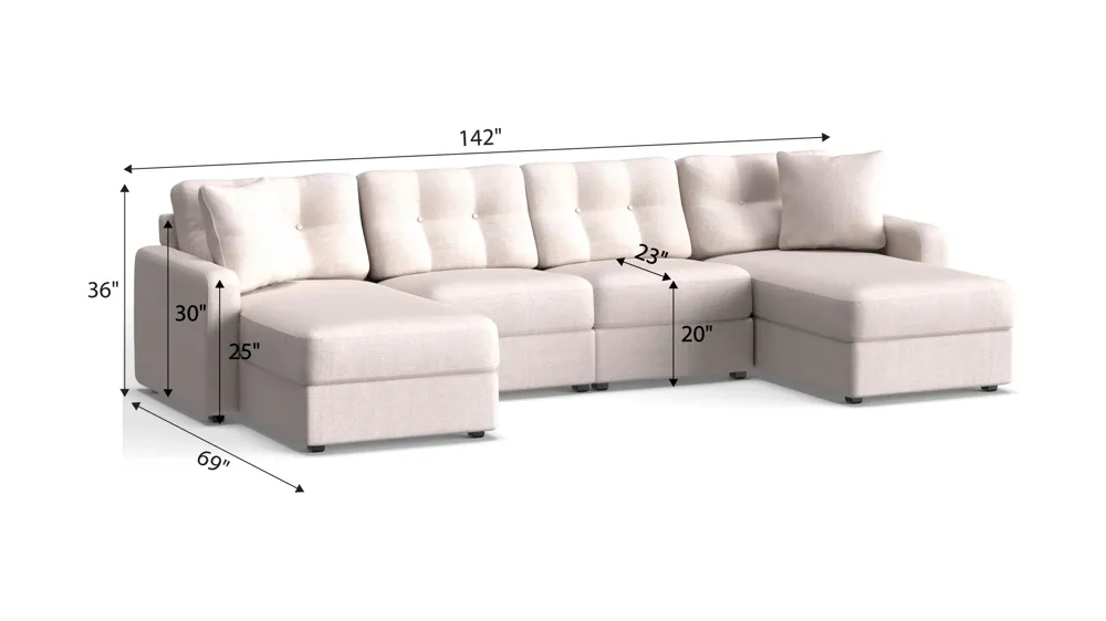 ModularOne 4-pc. Sectional Dimensions