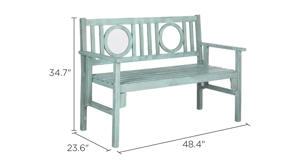 Piedmont Outdoor Folding Bench Dimensions
