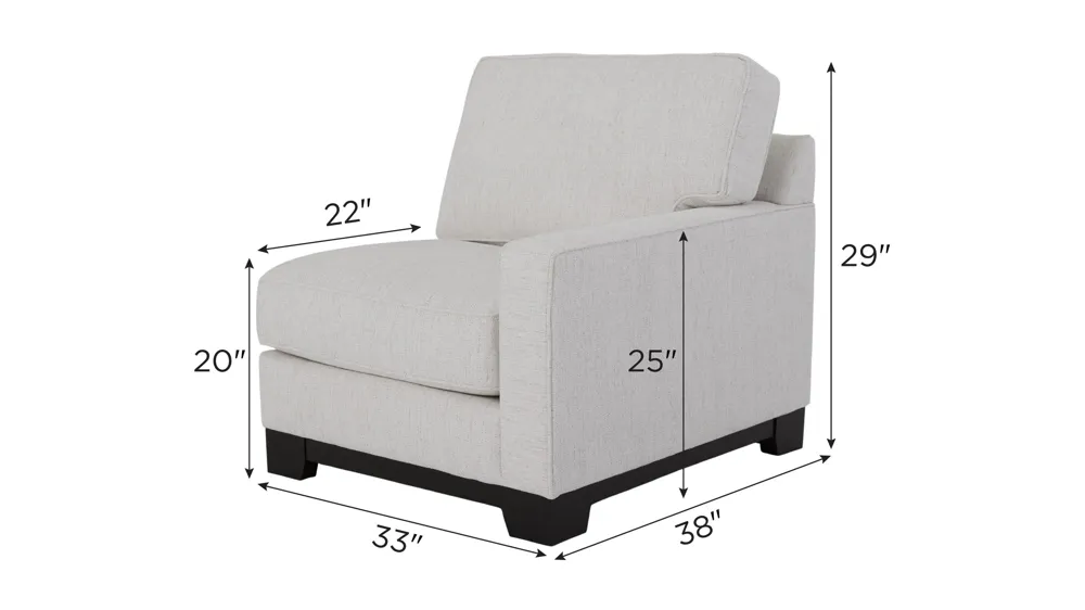 Artemis I Right Arm Facing Chair Dimensions