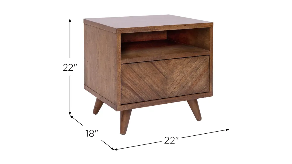 Piero Chevron Nightstand Dimensions