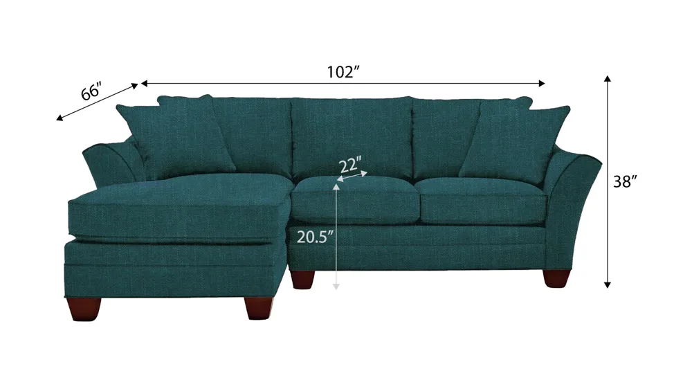 Foresthill 2-pc. Left Hand Chaise Sectional Sofa Dimensions