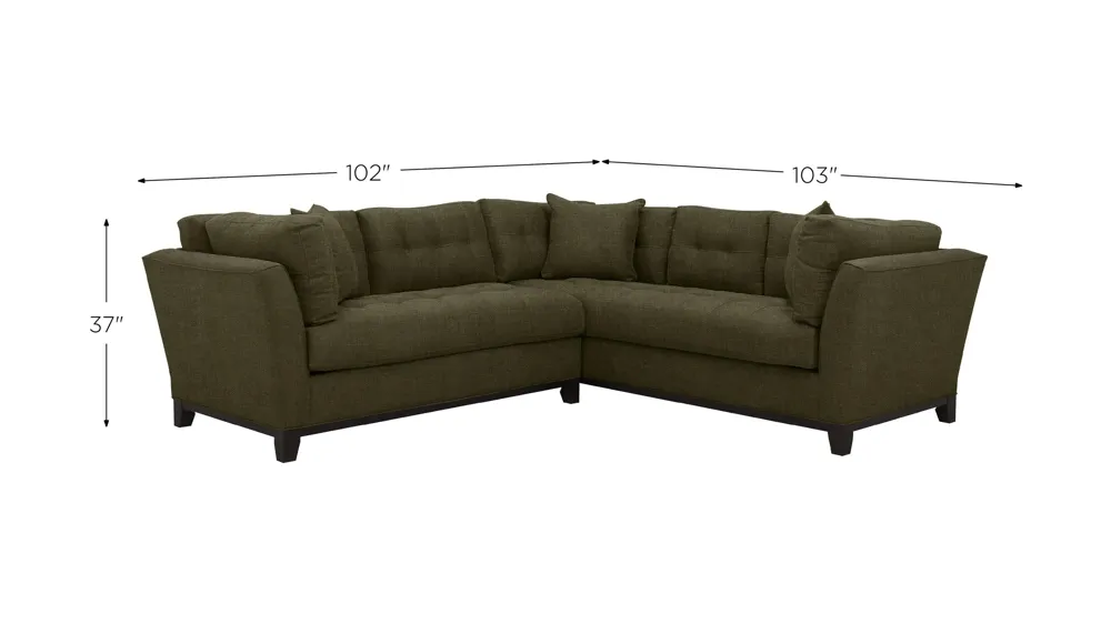 Cityscape 2-pc. Sectional Dimensions