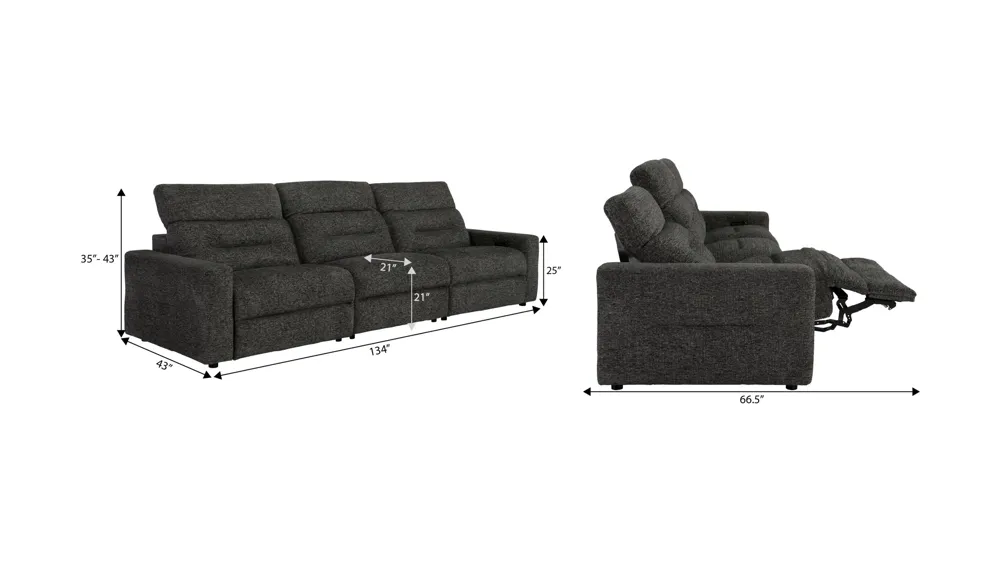 Bradbury 3-pc. Sofa Dimensions