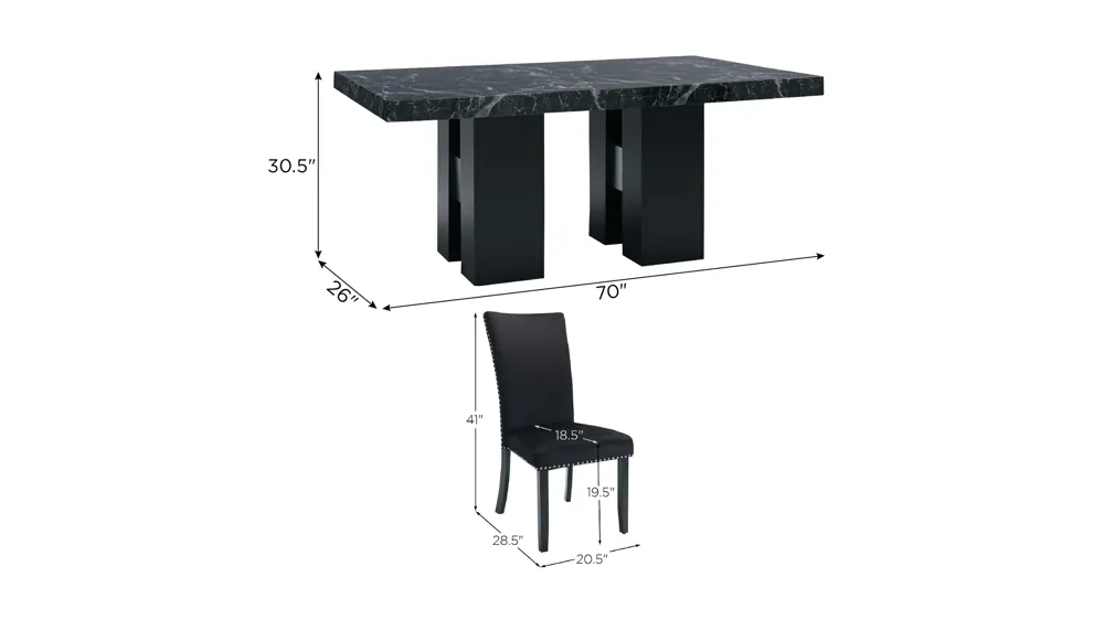Alaina 5-pc. Dining Set Dimensions
