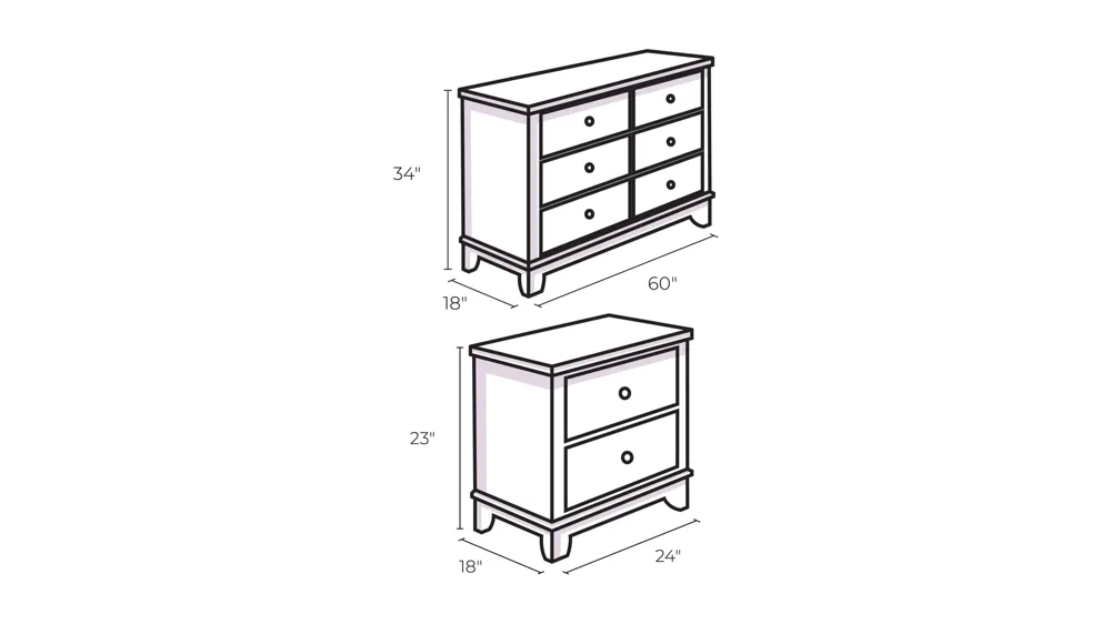 Marquis 4-pc. Bedroom Set Dimensions