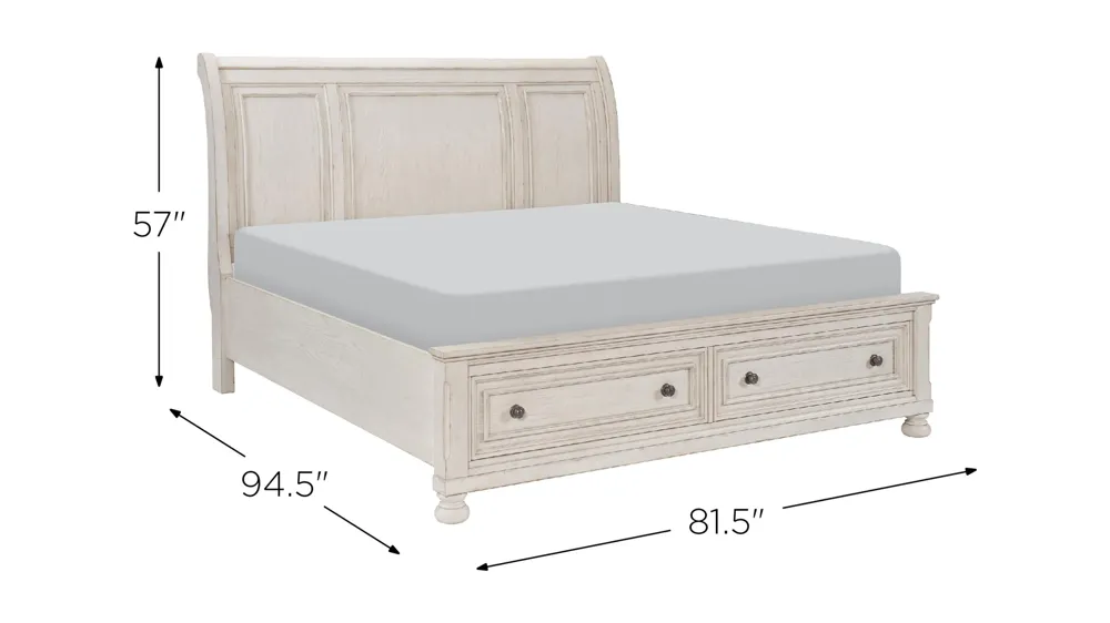 Donegan Sleigh Platform Storage Bed Dimensions