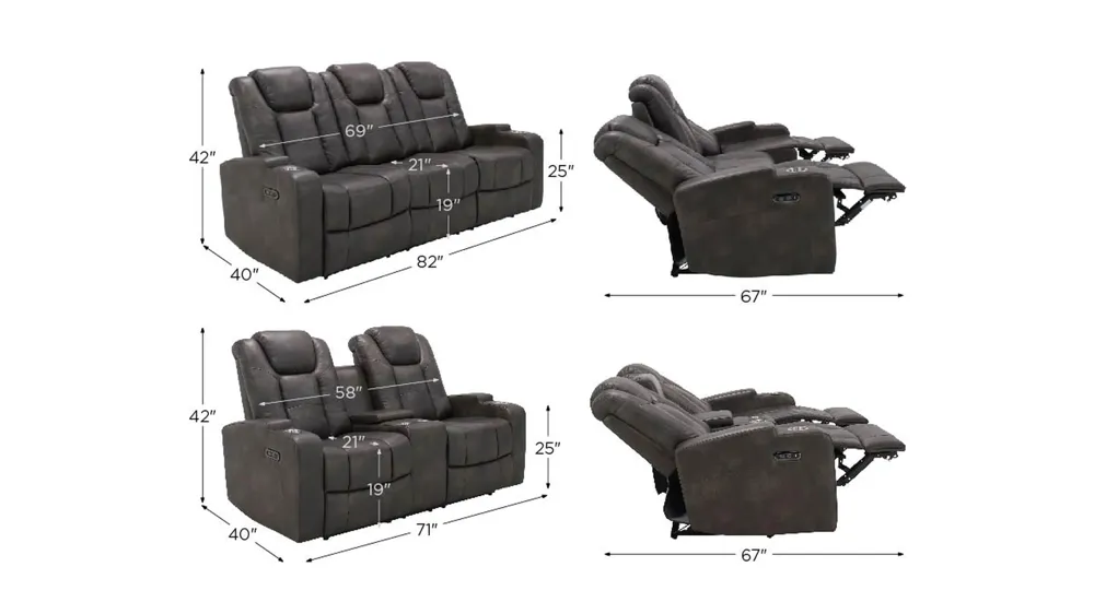 Matera Living Room Set Dimensions