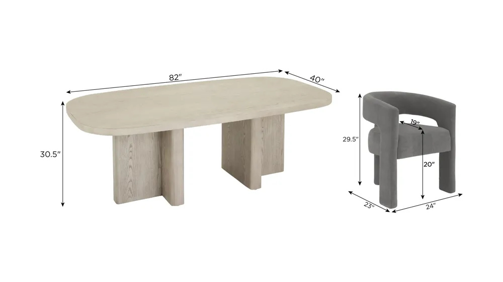 Charlotte 7-pc. Dining Set Dimensions