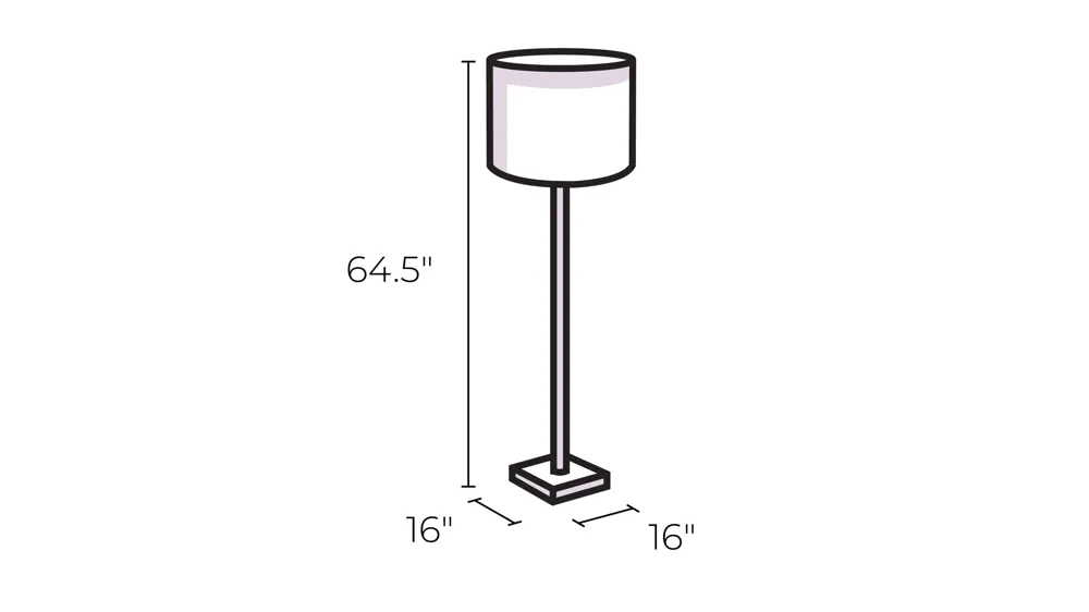 Delilah Glass Floor Lamp Dimensions