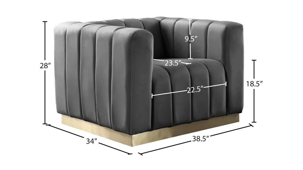 Marlon Velvet Chair Dimensions