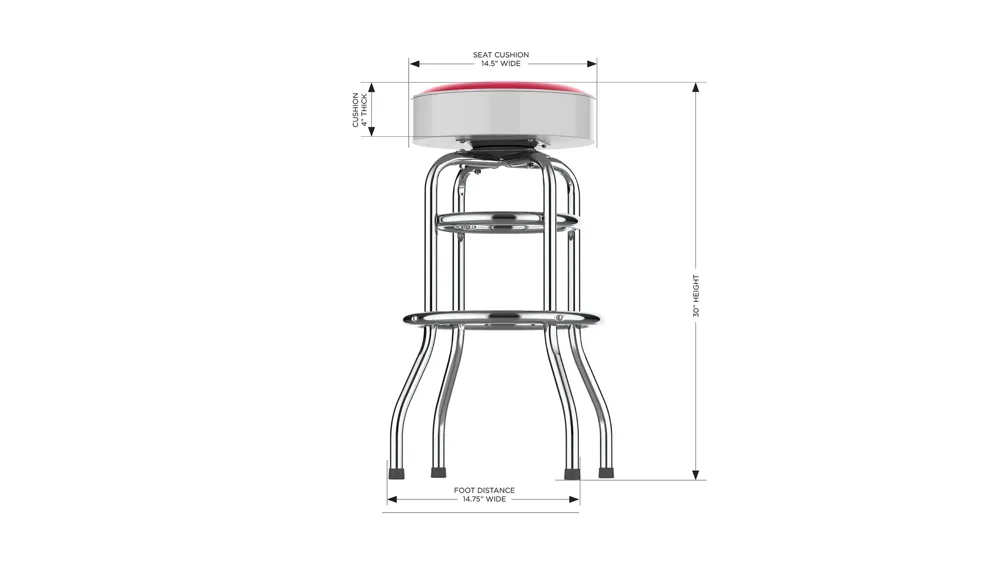 MLB Backless Swivel Bar Stool Dimensions
