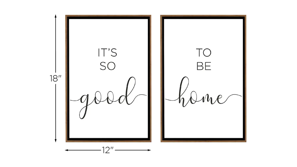 Stratton It's So Good To Be Home Canvas Wall Art Dimensions
