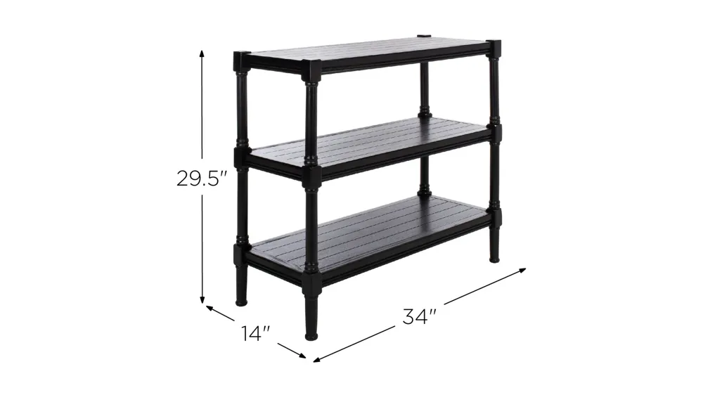 Julian 3 Shelf Console Table Dimensions