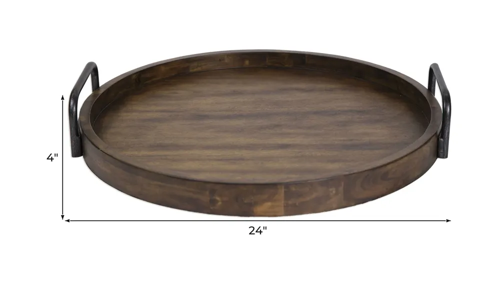 Reine Round Wooden Tray Dimensions