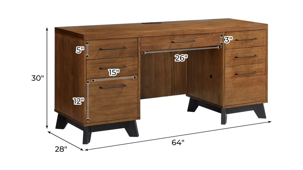 Avery Double Pedestal Desk Dimensions