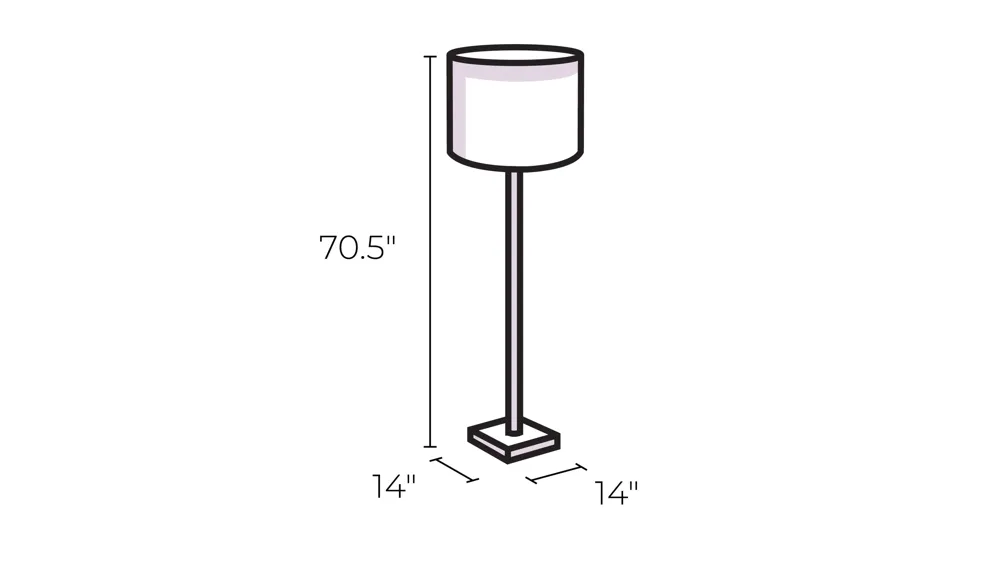 Solar LED Torchiere Dimensions