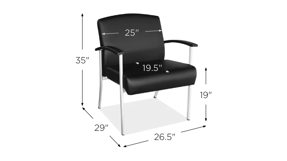 OS Big & Tall Collection Guest Chair by OfficeSource Dimensions