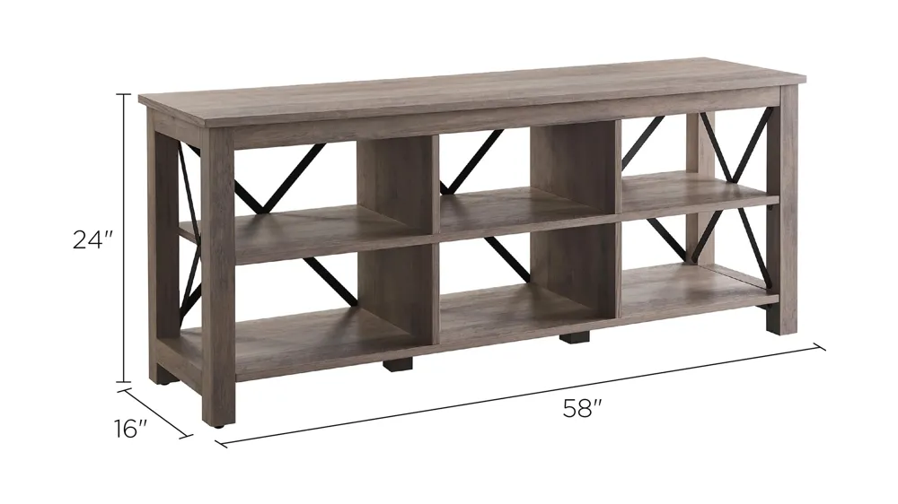 Sawyer 58" Oak TV Stand Dimensions