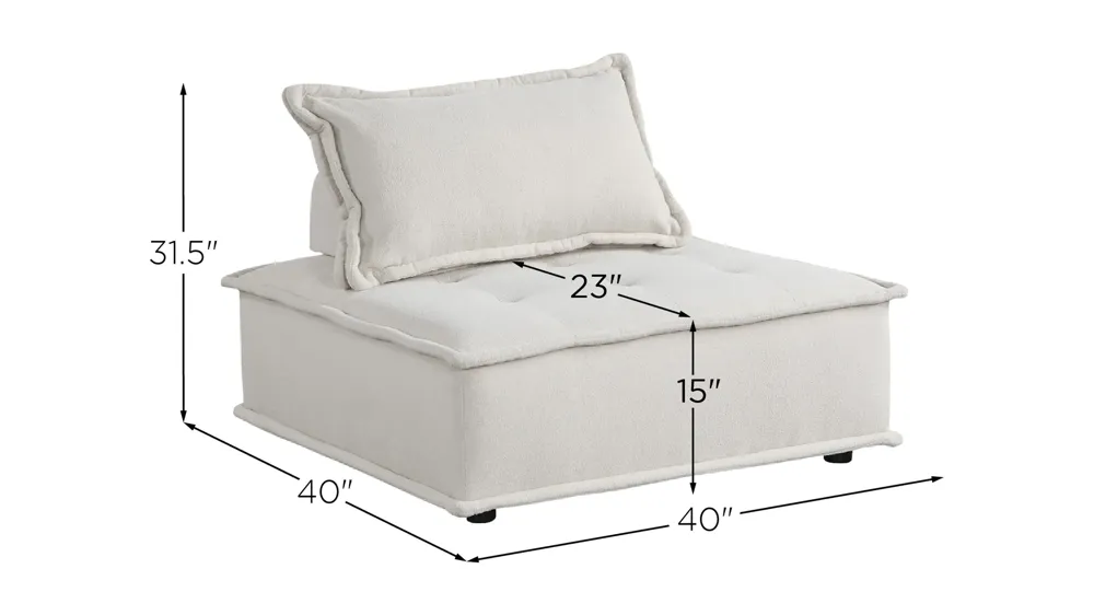 Lincoln Modular Accent Chair Dimensions