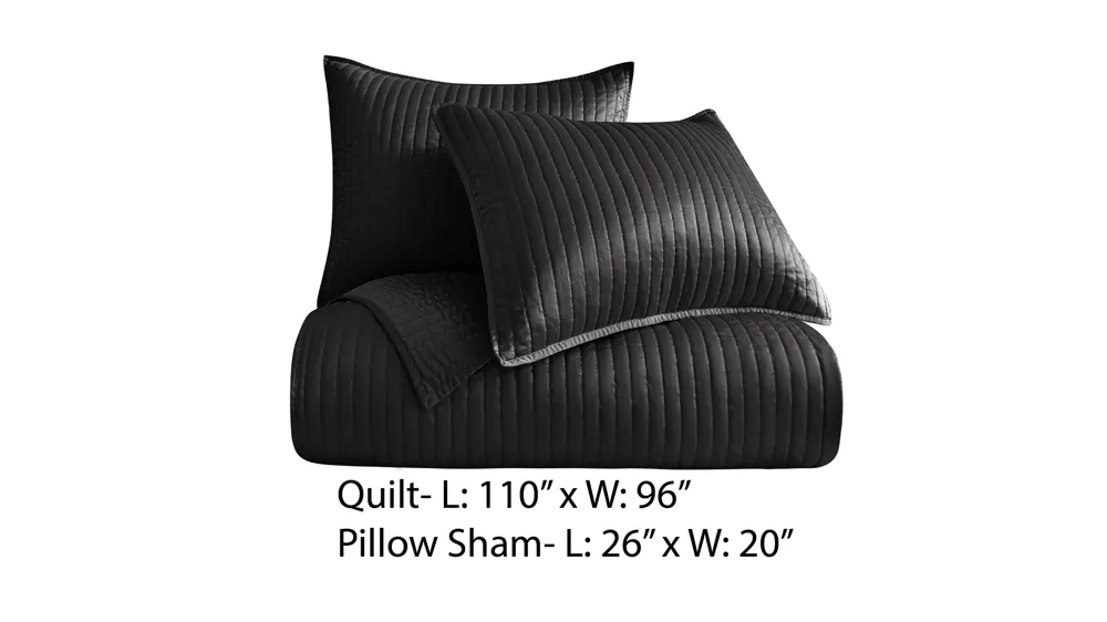 Satin Channel 3-pc. Quilt Set Dimensions