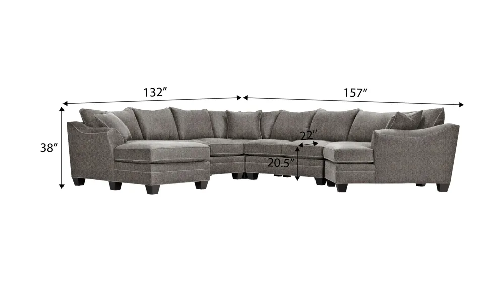 Foresthill 5-pc. Left Hand Facing Sectional Sofa Dimensions
