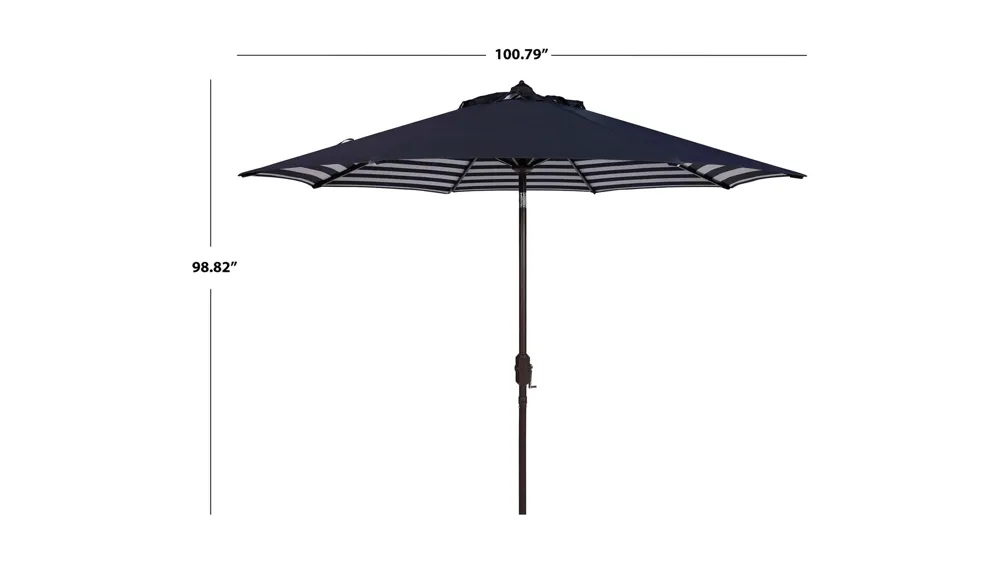 Shay Inside Out Striped 9 ft Crank Outdoor Auto Tilt Umbrella Dimensions