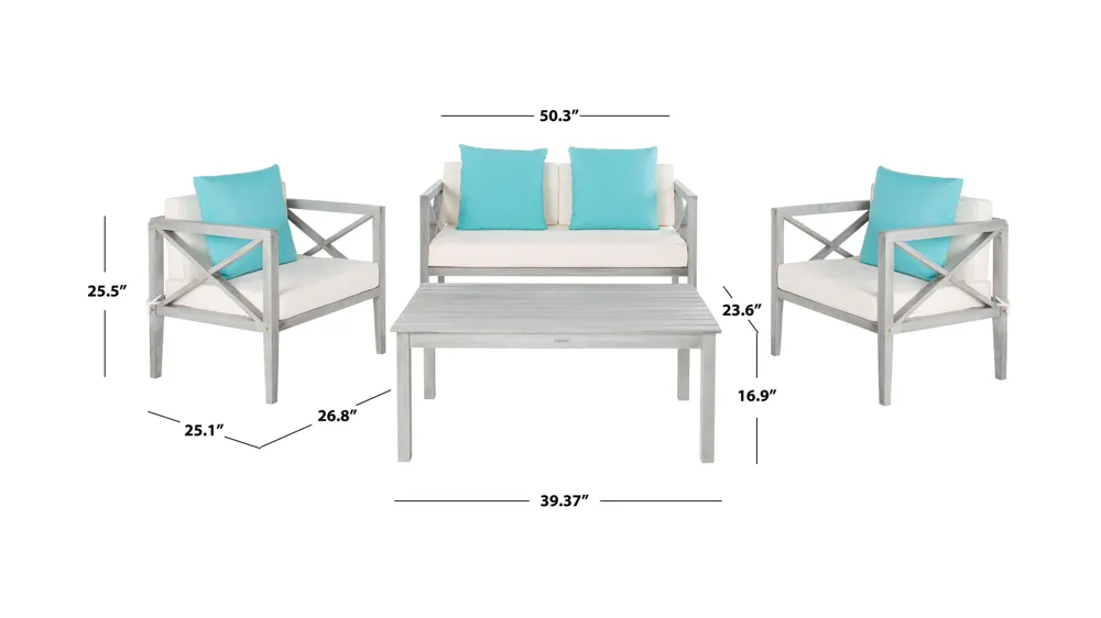 Johannes 4-pc. Patio Set Dimensions