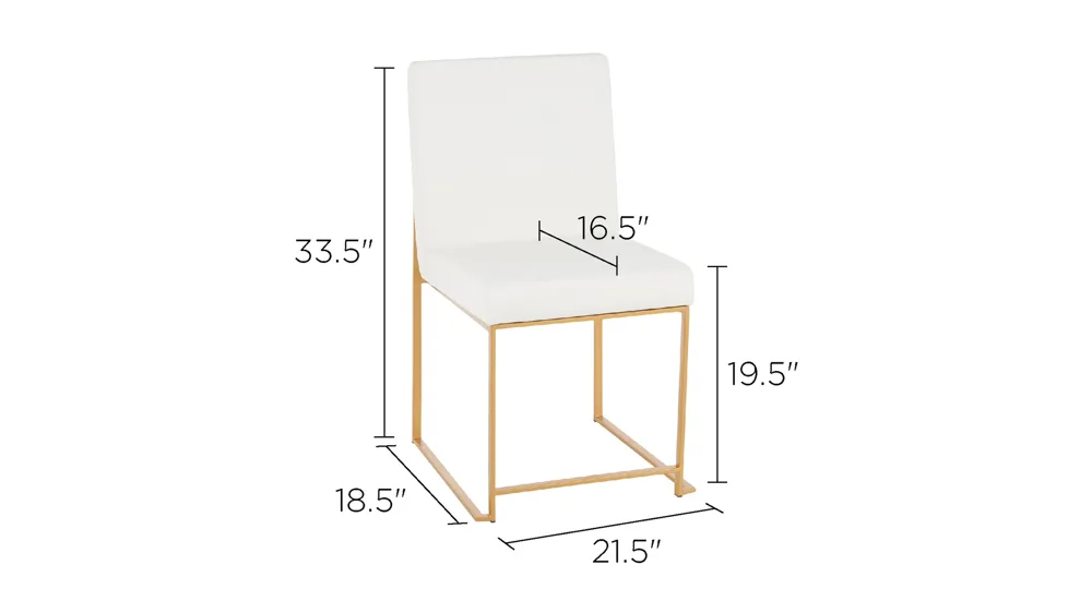 Fuji Dining Chairs: Set of 2 Dimensions