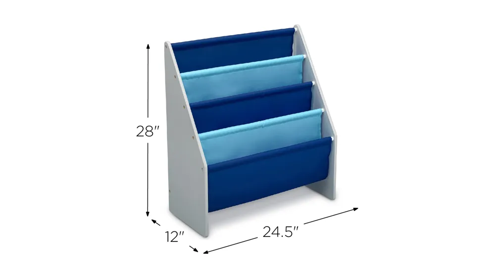 Sling Book Rack Bookshelf by Delta Children Dimensions