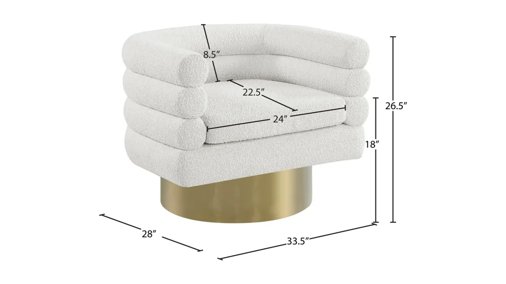 Tessa Boucle Fabric Accent Chair Dimensions