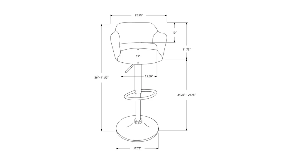 Airmont Adjustable Bar Stool Dimensions