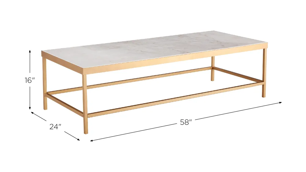 Ida Rectangle Marble Coffee Table Dimensions