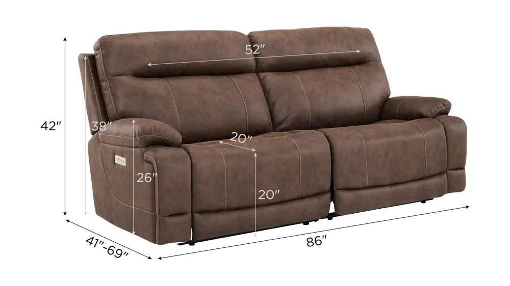 Gates 2-pc. Dual Power Loveseat Dimensions