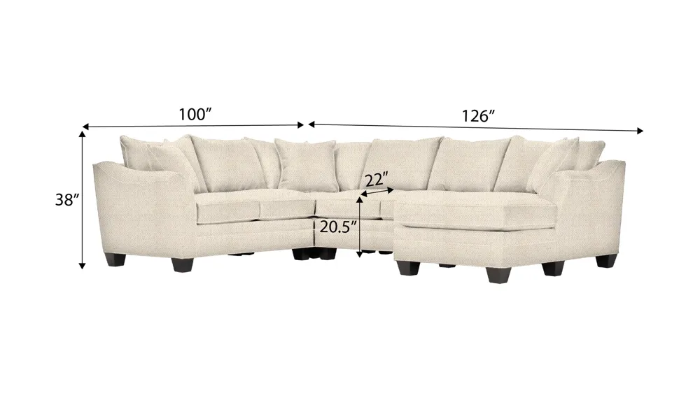 Foresthill 4-pc. Sectional w/ Right Arm Facing Chaise Dimensions