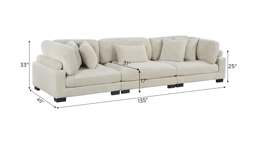Maverick 3-pc. Sofa Dimensions