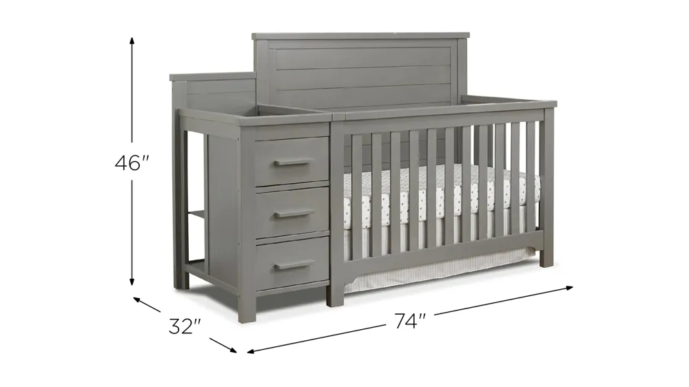 Farmhouse Crib & Changer Dimensions