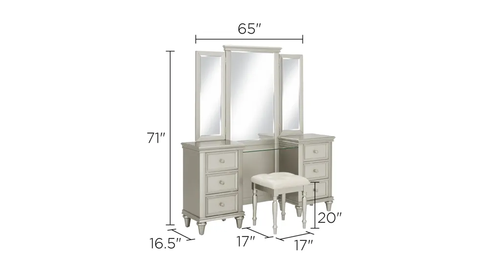 Tiffany 2-pc. Vanity Set Dimensions