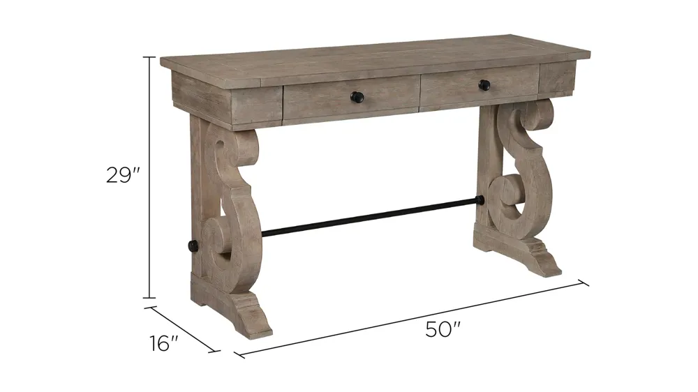 Tinley Park Rectangular Sofa Table Dimensions